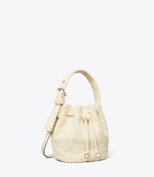 tory burch t monogram terry mini bucket bag