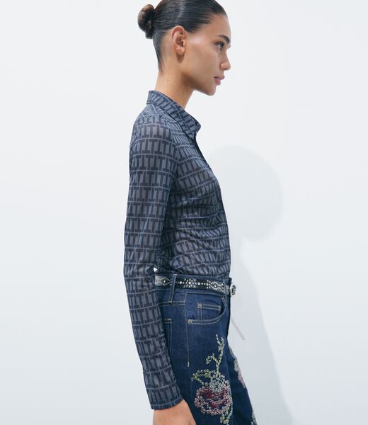 tory burch crepe polo shirt