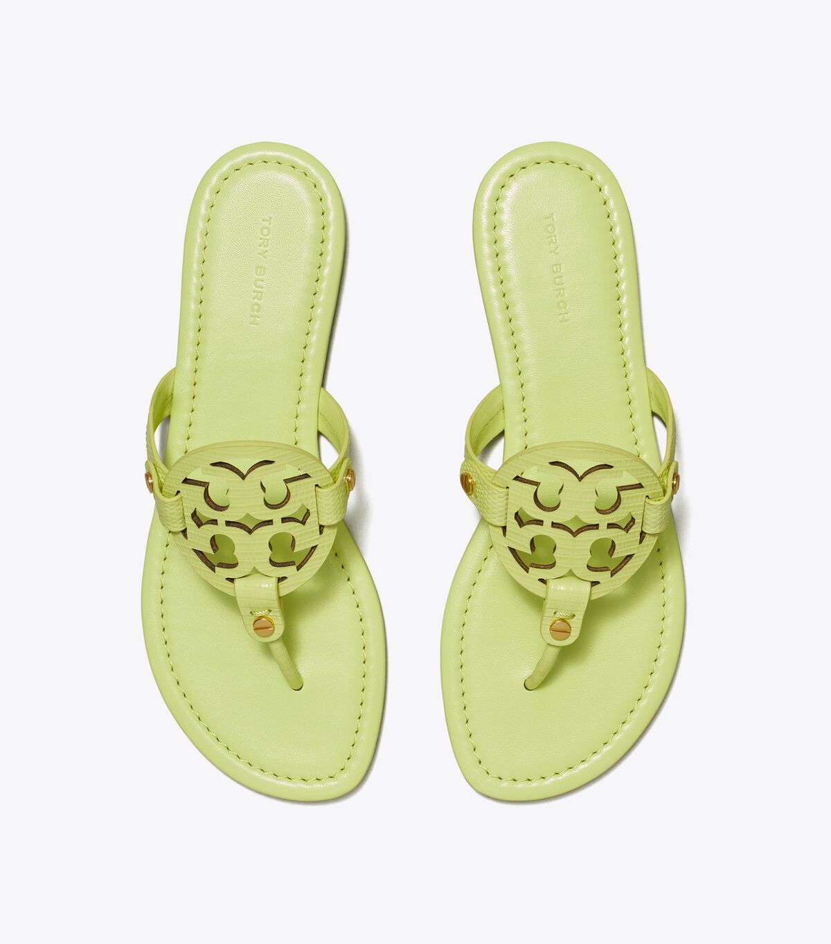 tory burch miller lizard embossed leather sandal