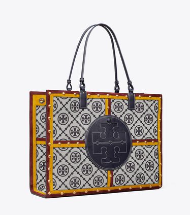 Tory Burch Geo Logo Tote In Navy Monogram Geo Allover | ModeSens