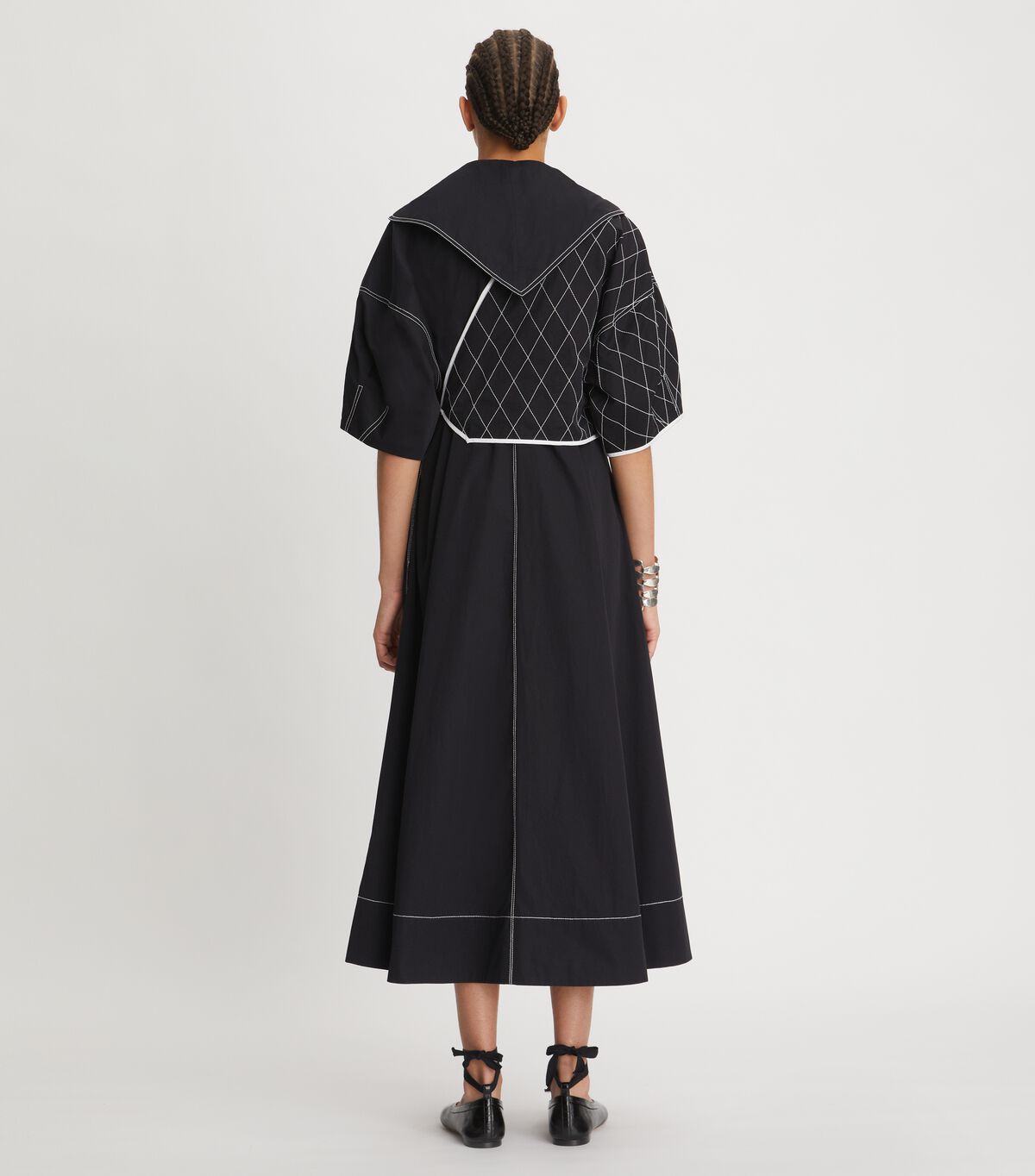 tory burch diamond topstitch sailor dress