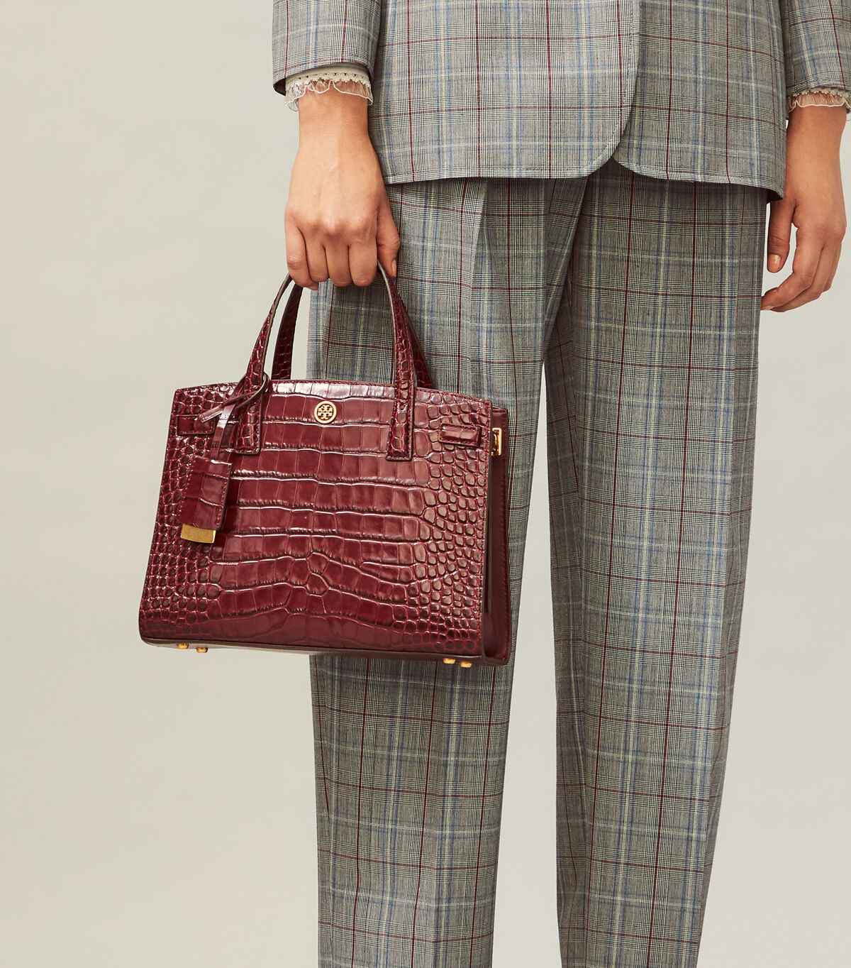 Walker Embossed Small Satchel Tory Burch