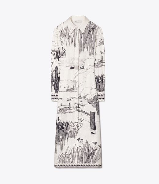 Printed Silk Shirtdress tory burch printed silk shirtdress