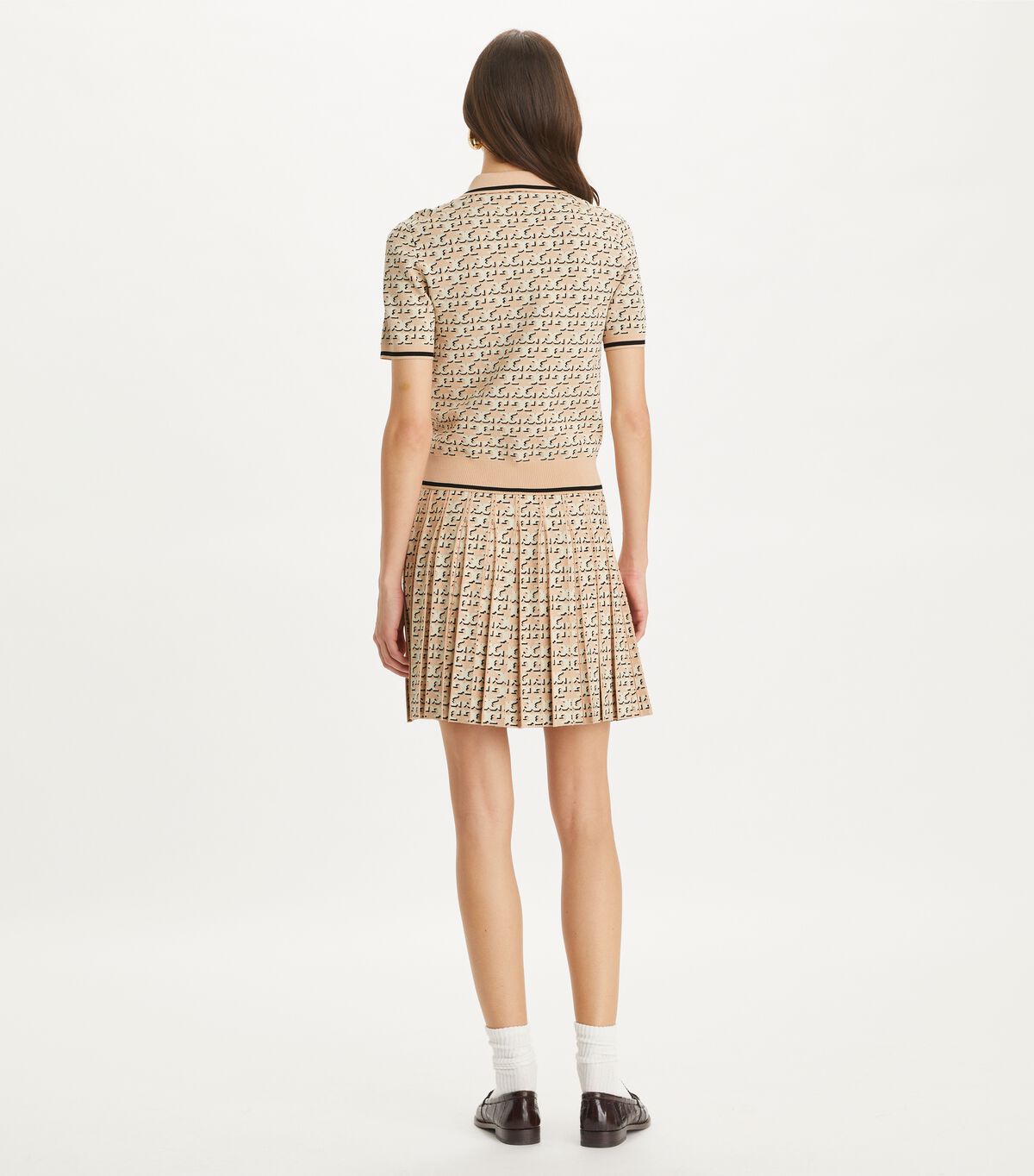 tory burch logo jacquard polo top