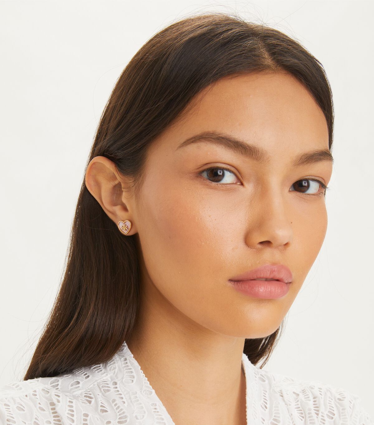 tory burch kira heart stud earring