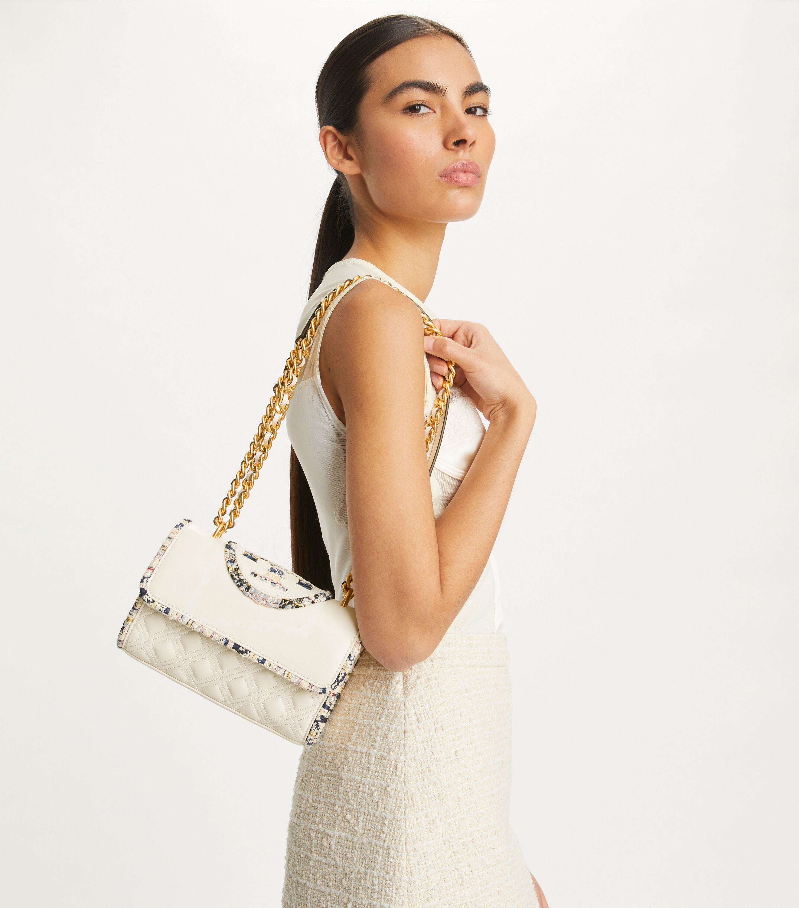 Tory burch tweed bag cheap