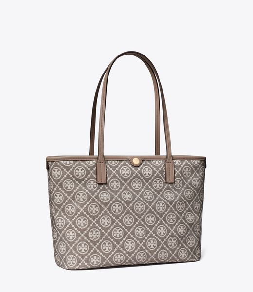 tory burch t monogram coated jacquard small zip tote