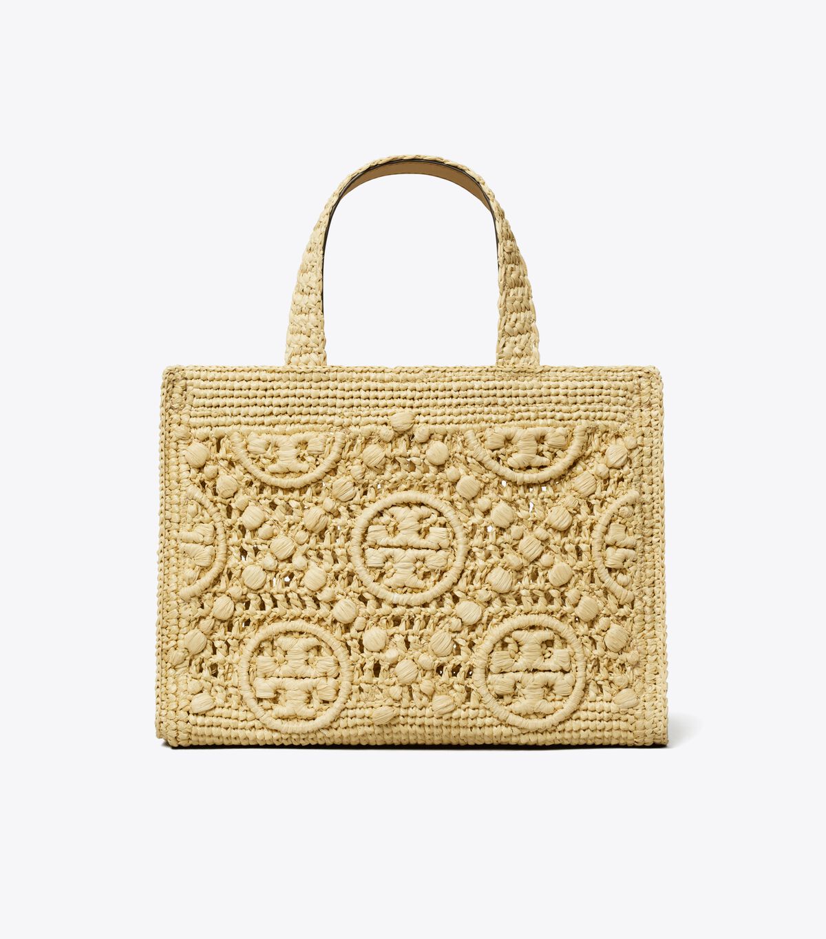 tory burch t monogram raffia top handle tote