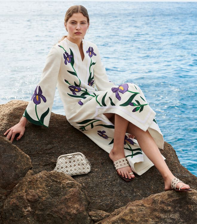 Iris Embroidered Caftan | Ready-To-Wear | Tory Burch