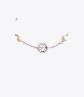 Crystal Pearl Logo Bracelet | Accessories | Tory Burch