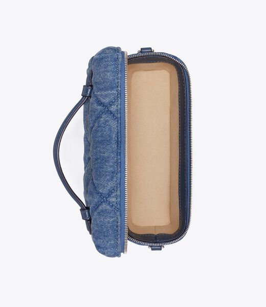 tory burch حقيبة فانتي من الدنيم بتصميم كيرا المبطّن بنقشة الماس