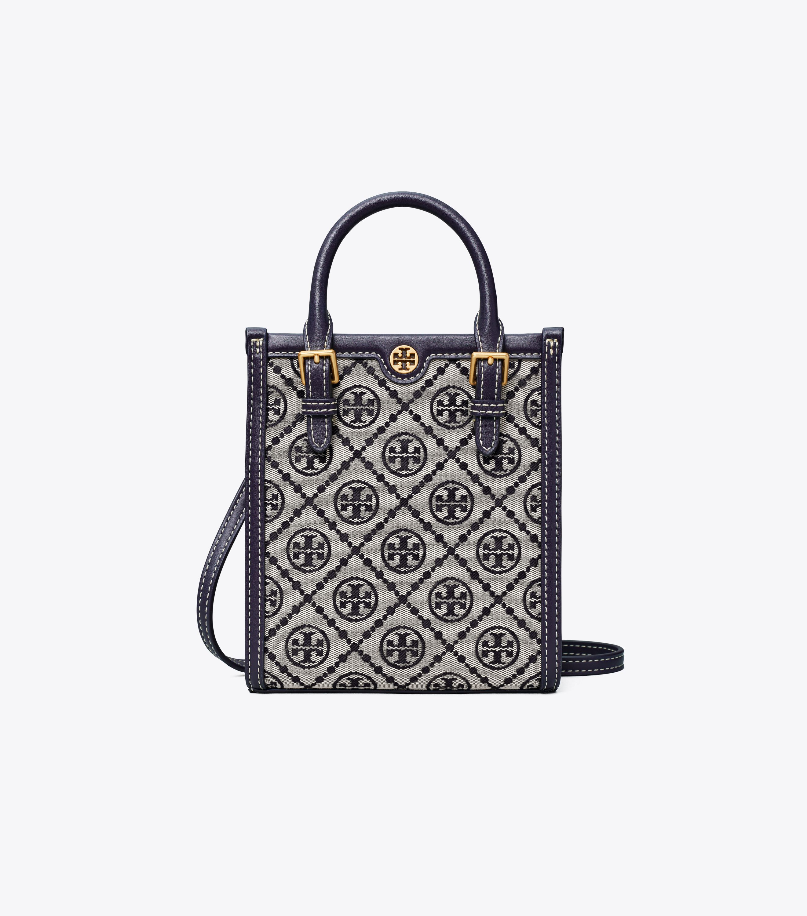 Mini T Monogram Tote, Tory Navy | Tory Burch KSA