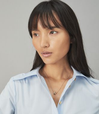 Kira Enamel Striped Pendant Necklace