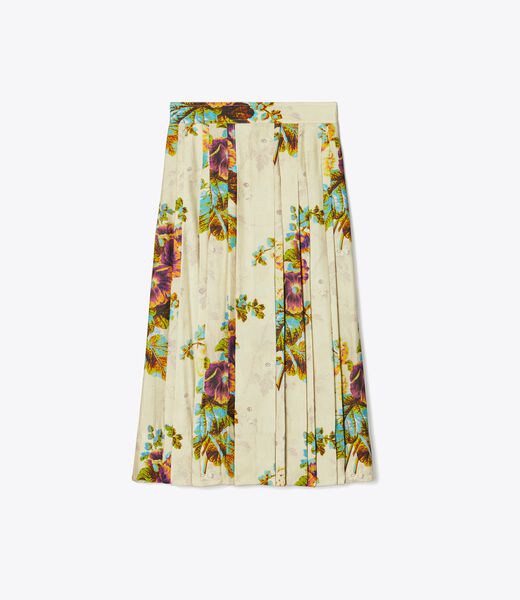 Printed Pleated Viscose Skirt