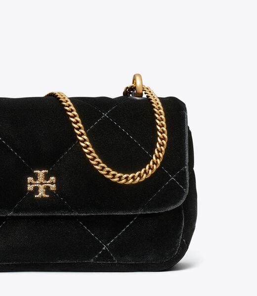 tory burch mini kira diamond quilt velvet pave flap bag