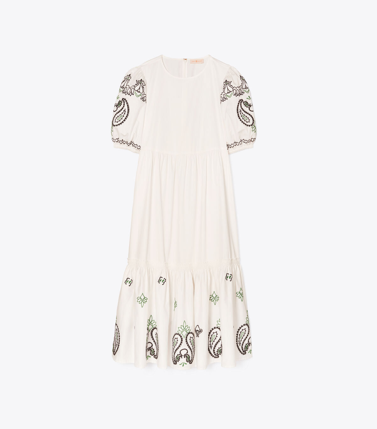 tory burch embroidered midi dress