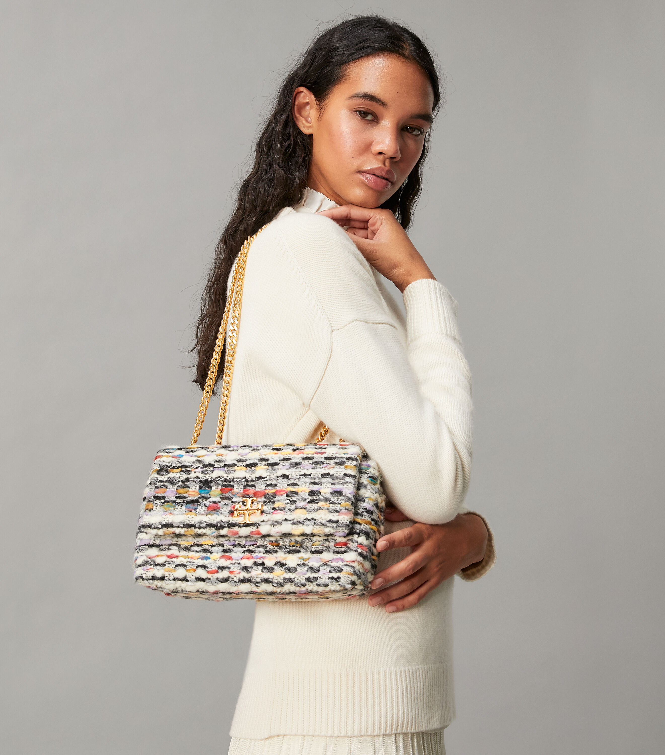 Kira Tweed Small Convertible Shoulder Bag