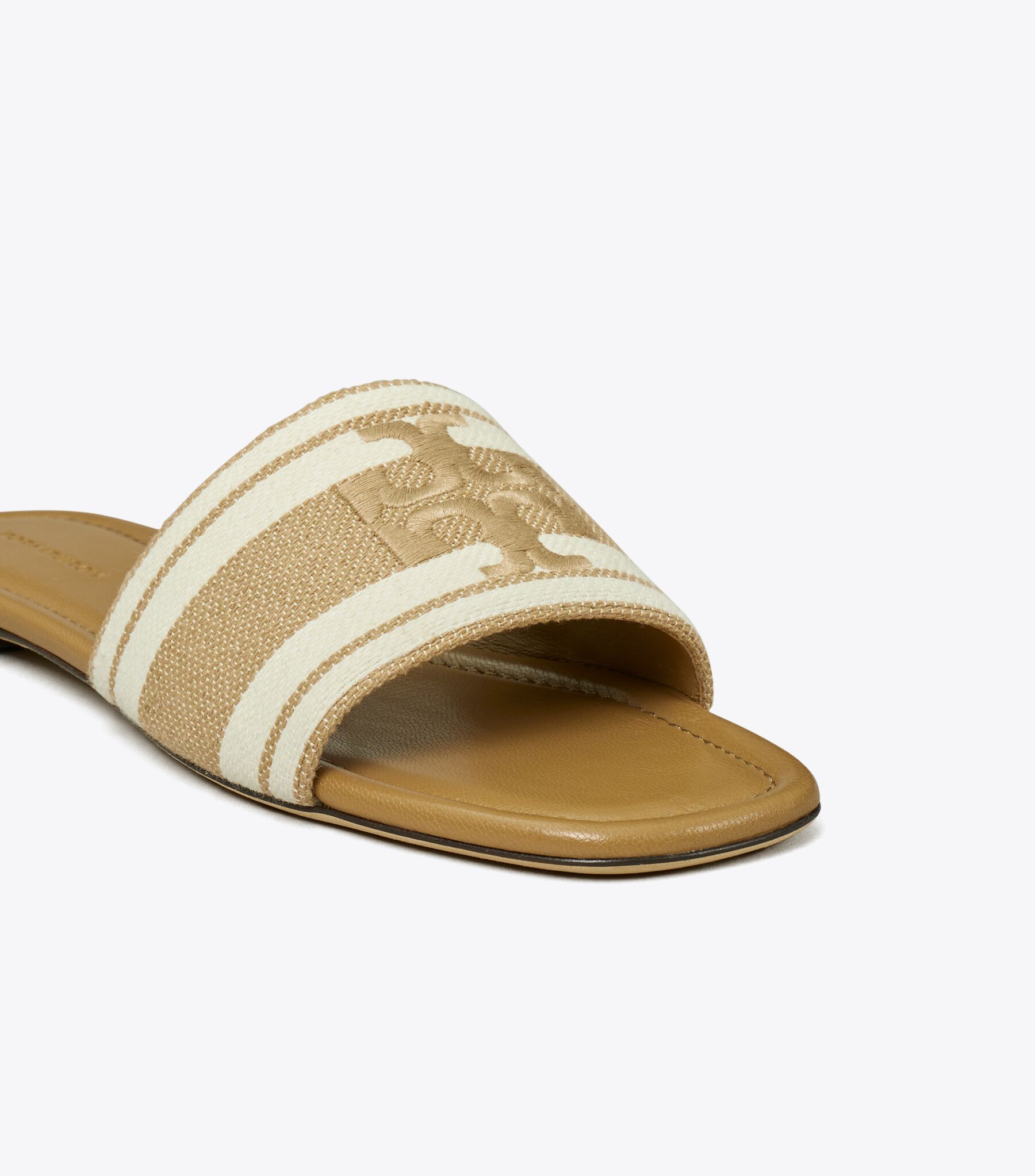 Double T Jacquard Slide, Cammello / Ash White | Tory Burch KSA display picture 2