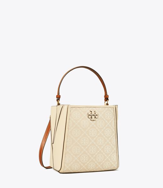 tory burch small t monogram mcgraw bucket bag