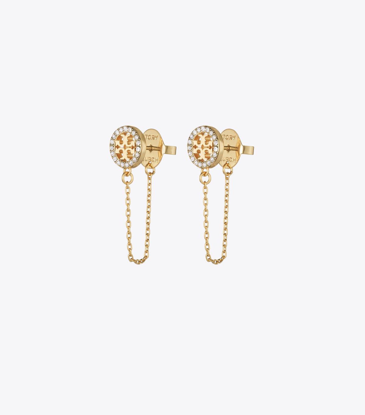 tory burch icon chain earrings