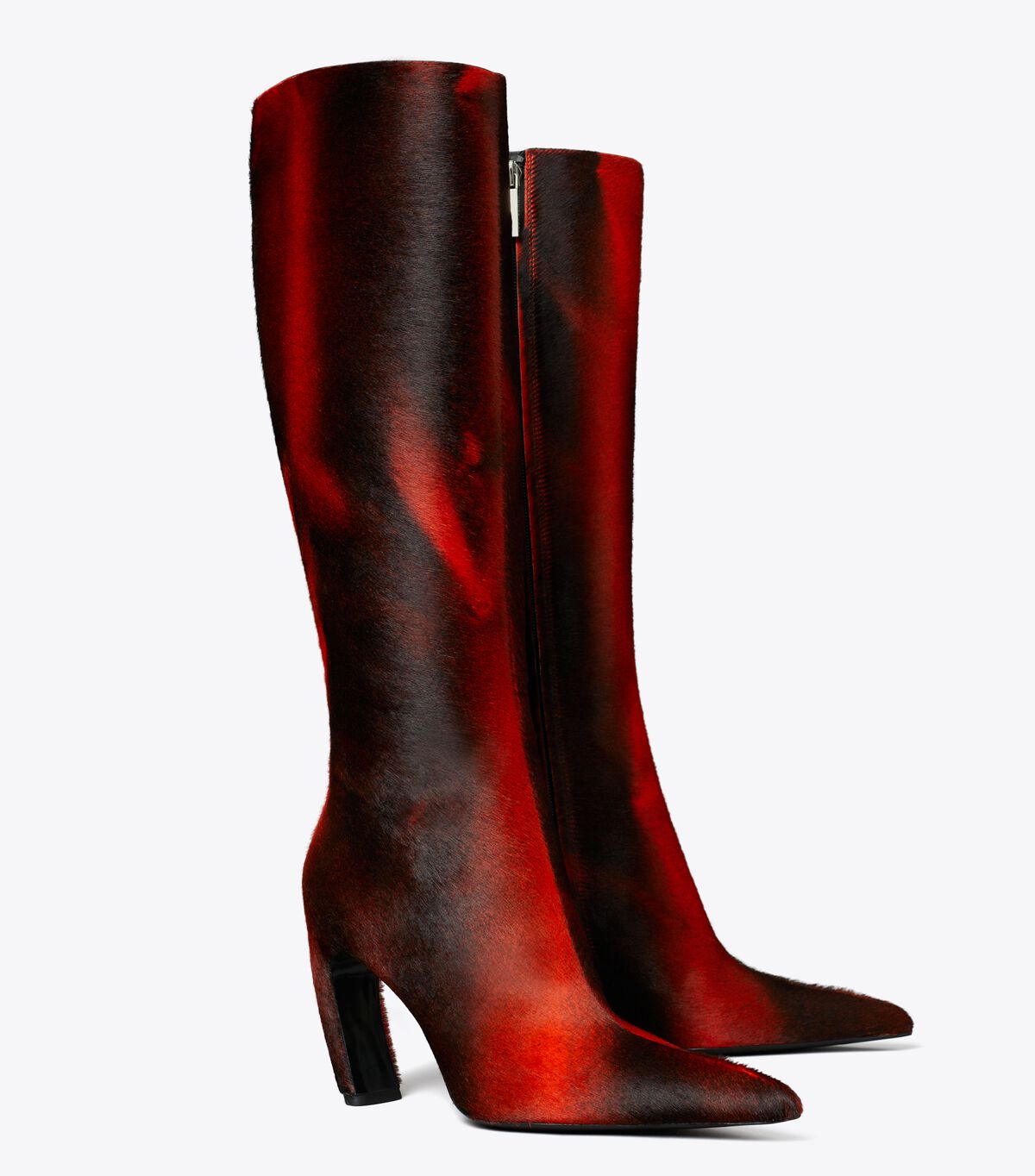 tory burch tall printed calf hair boot