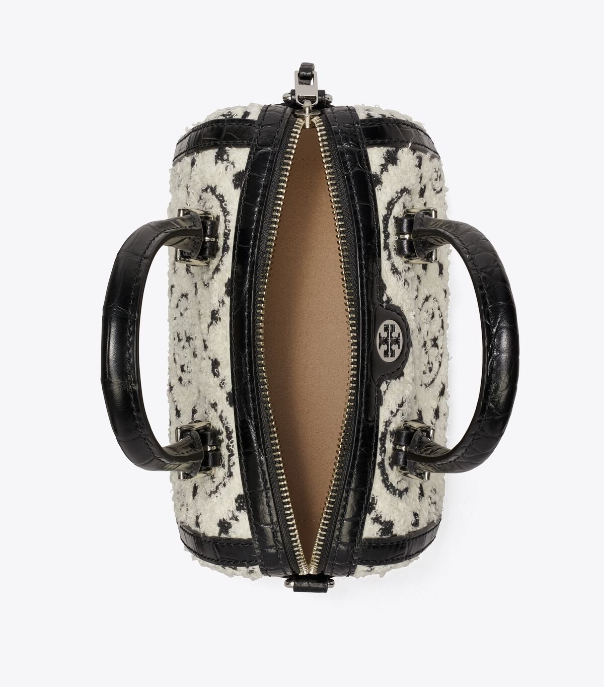 tory burch t monogram boucl mini barrel bag