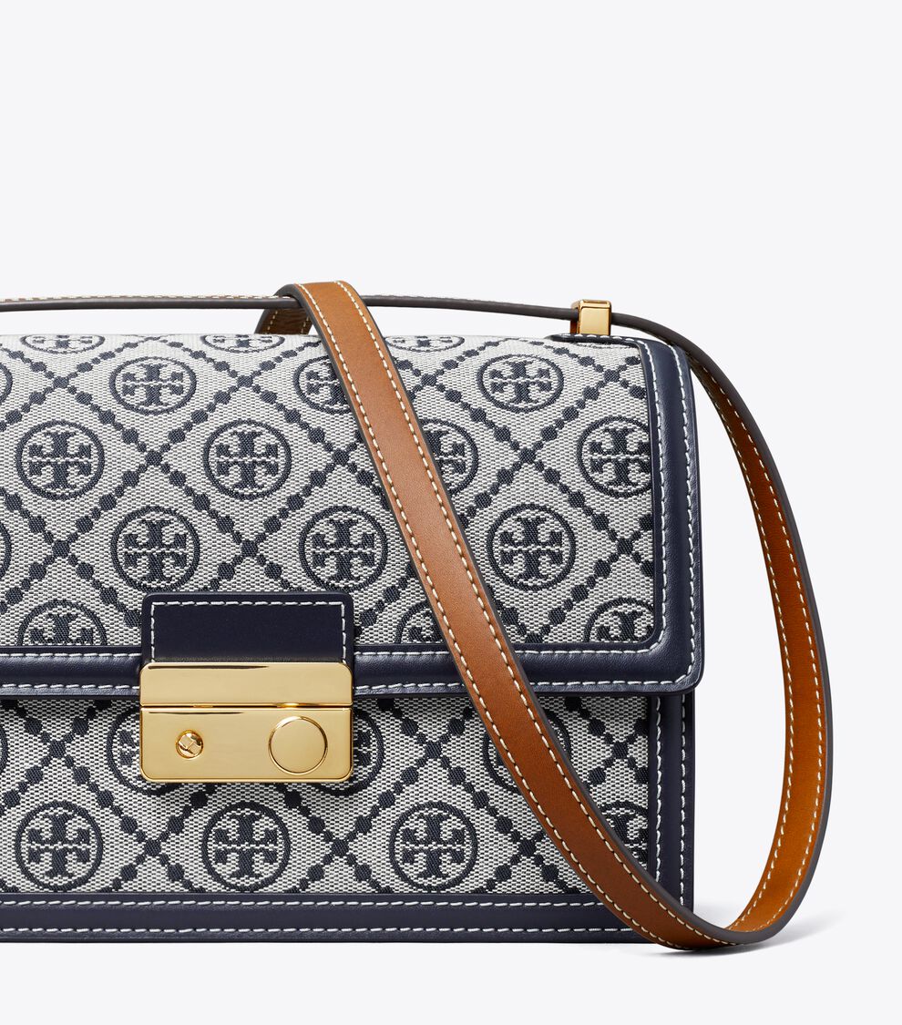 T Monogram Shoulder Bag, Tory Navy | Tory Burch KSA display picture 1