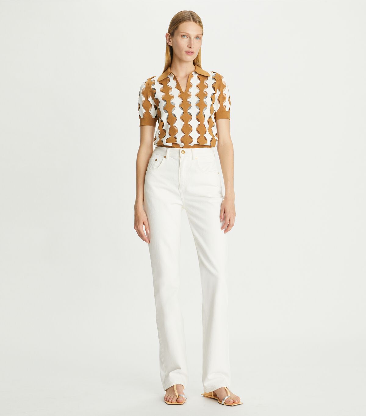 tory burch mid rise slim straight jean