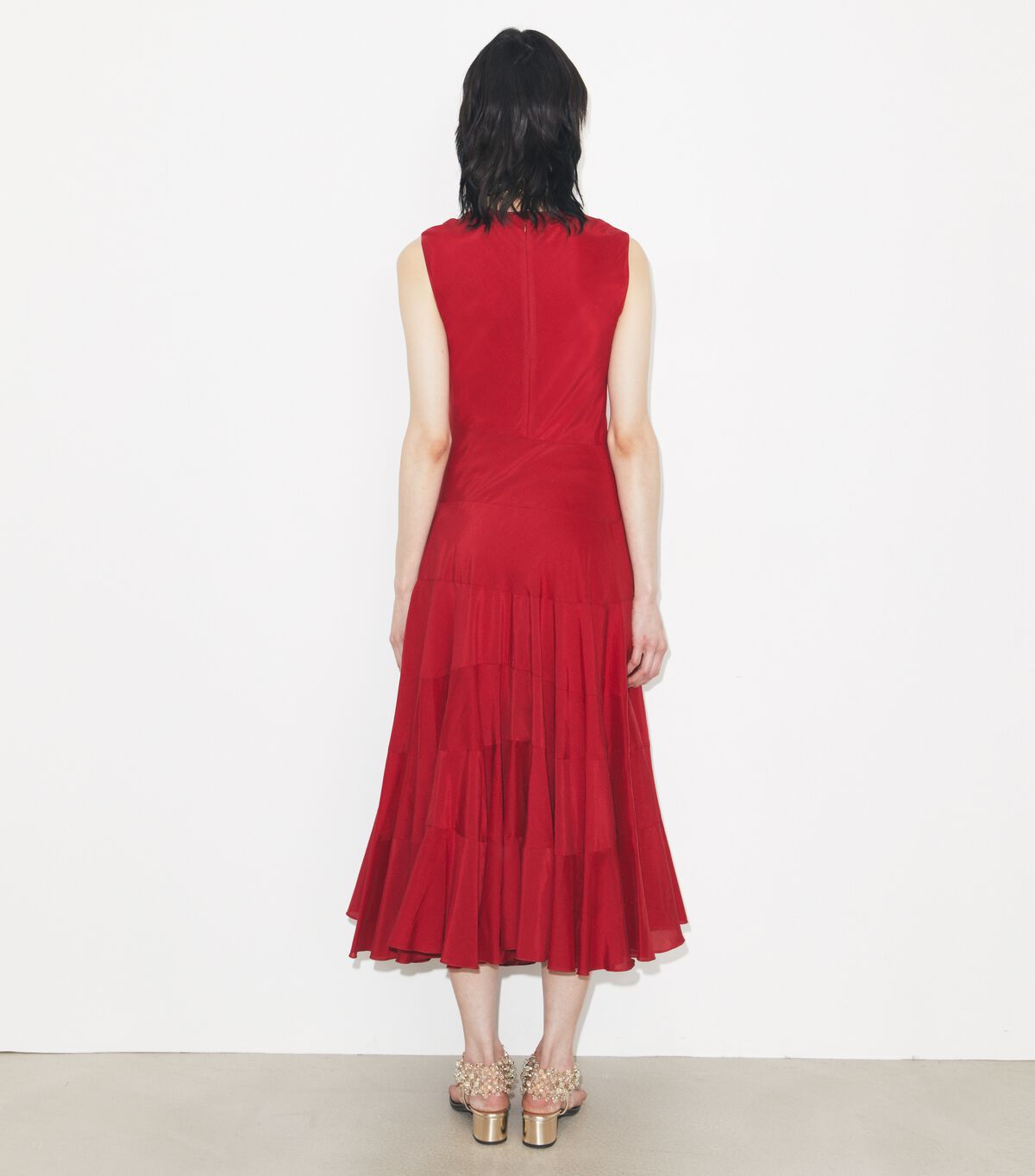 tory burch flared cotton silk dress