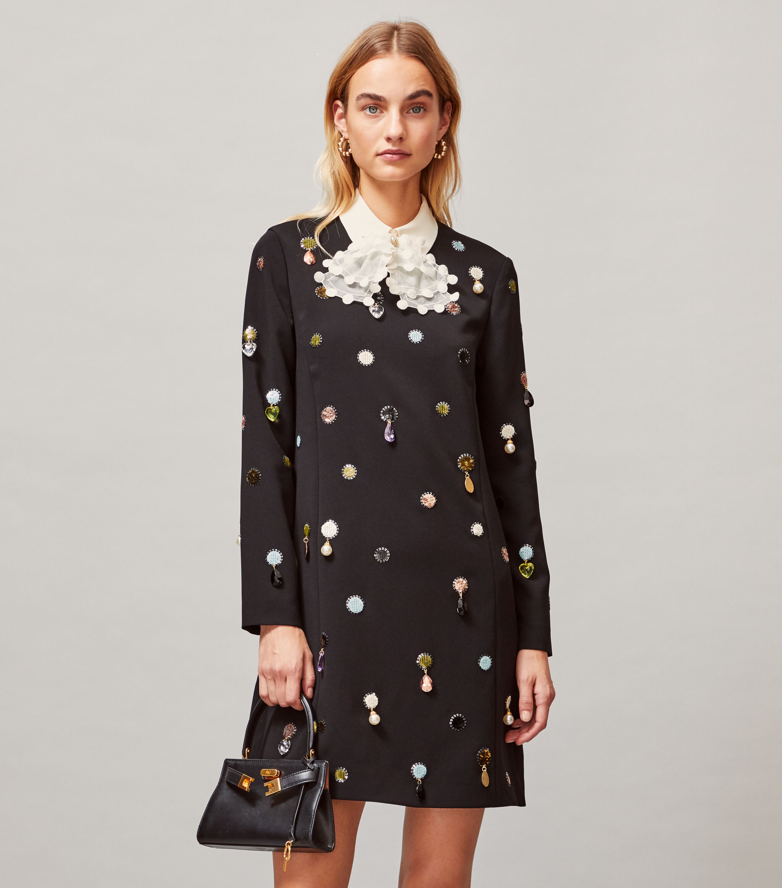 Convertible Jewel embroidered Shift Dress