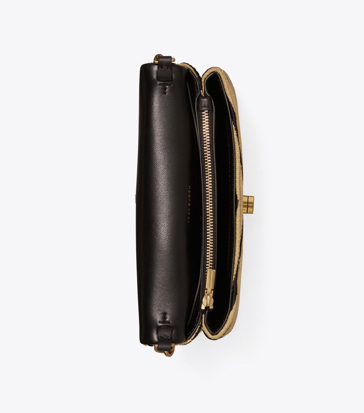 tory burch kira soft straw chain wallet