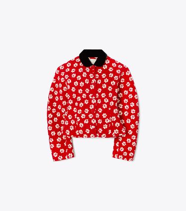 Flower Stencil Bouclé Jacket