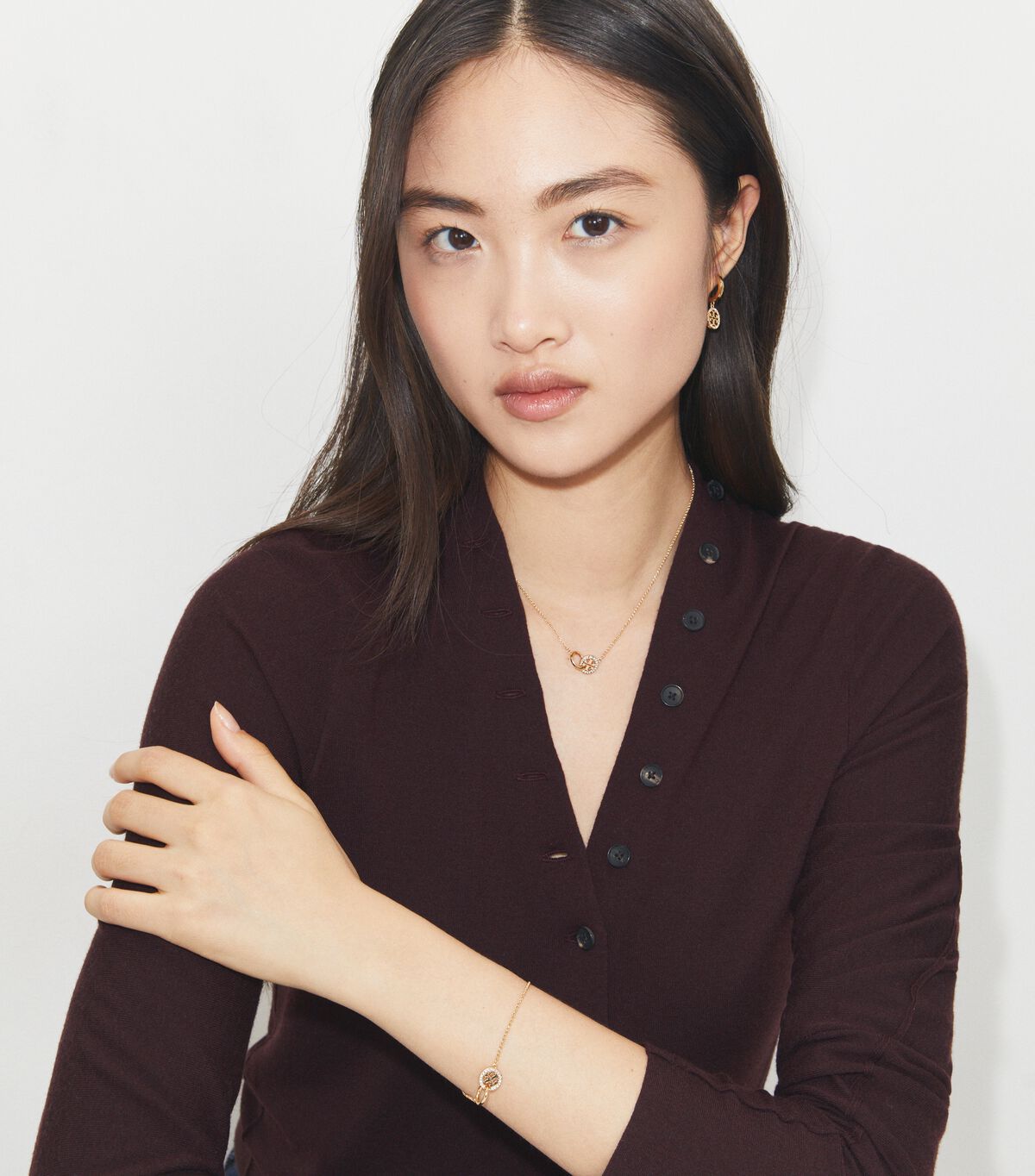 سوار أيقونة باڤ سلسلة متشابكة tory burch سوار أيقونة باڤ سلسلة متشابكة