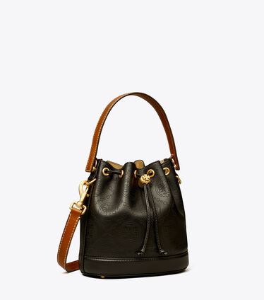 T Monogram Perforated Bucket Bag