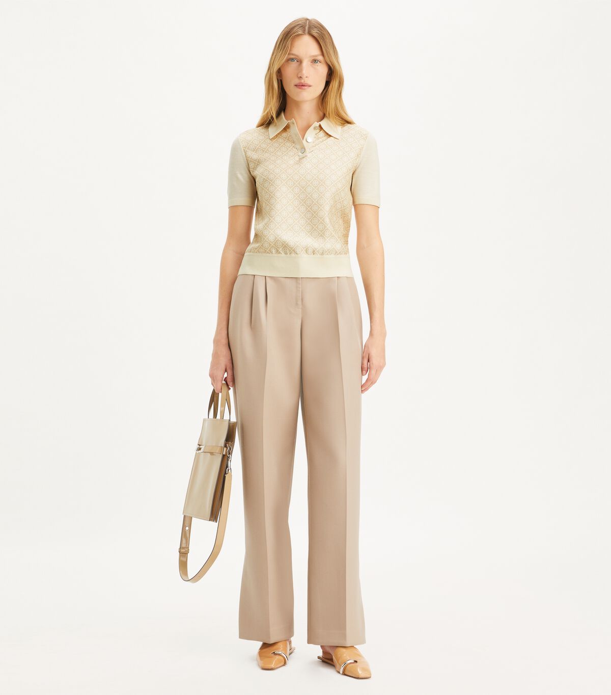 tory burch silk front polo