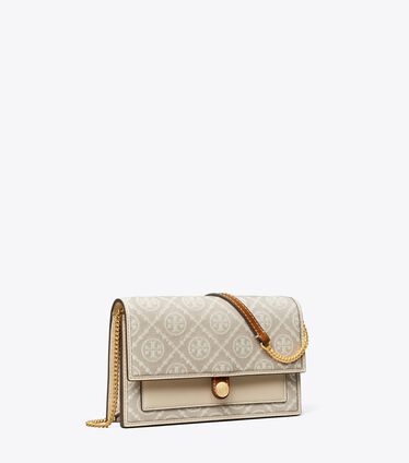 T Monogram Jacquard Chain Wallet