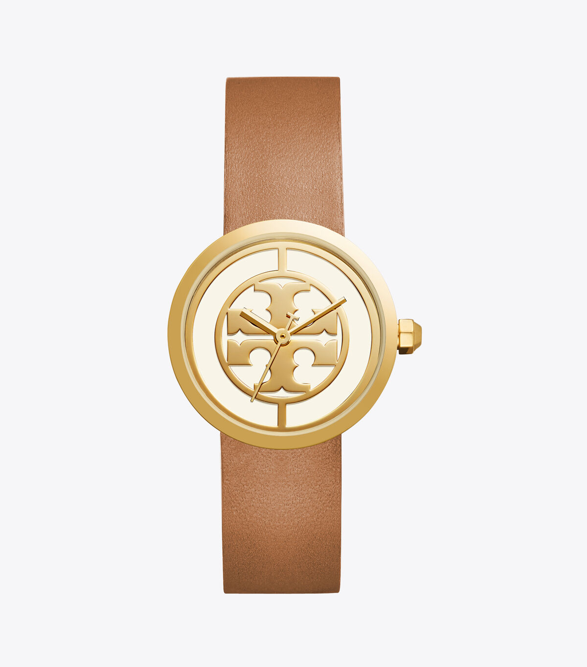 tory burch reva watch luggage leather gold tone 36 mm