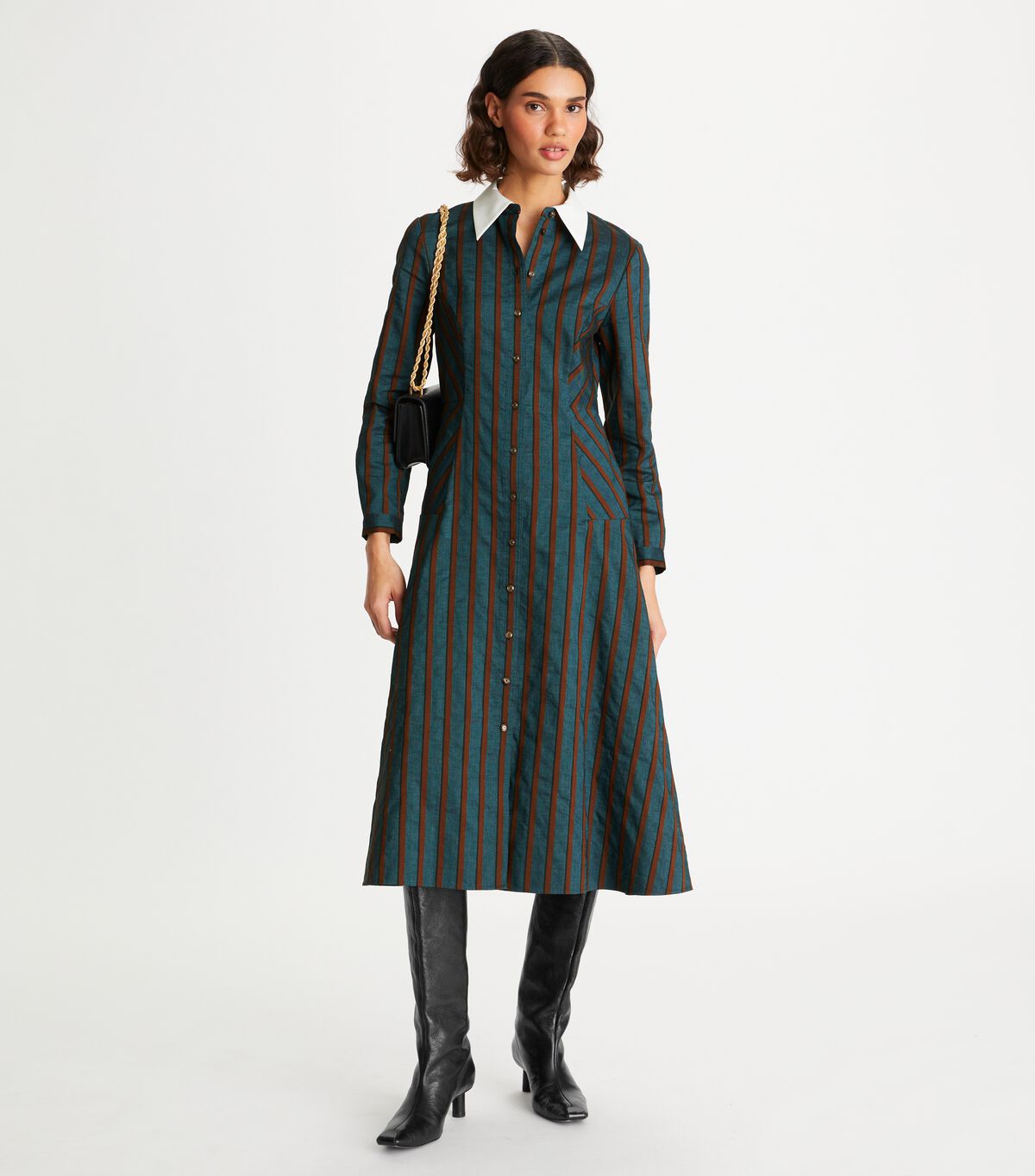 Striped Lightweight Canvas Shirtdress tory burch striped lightweight canvas shirtdress