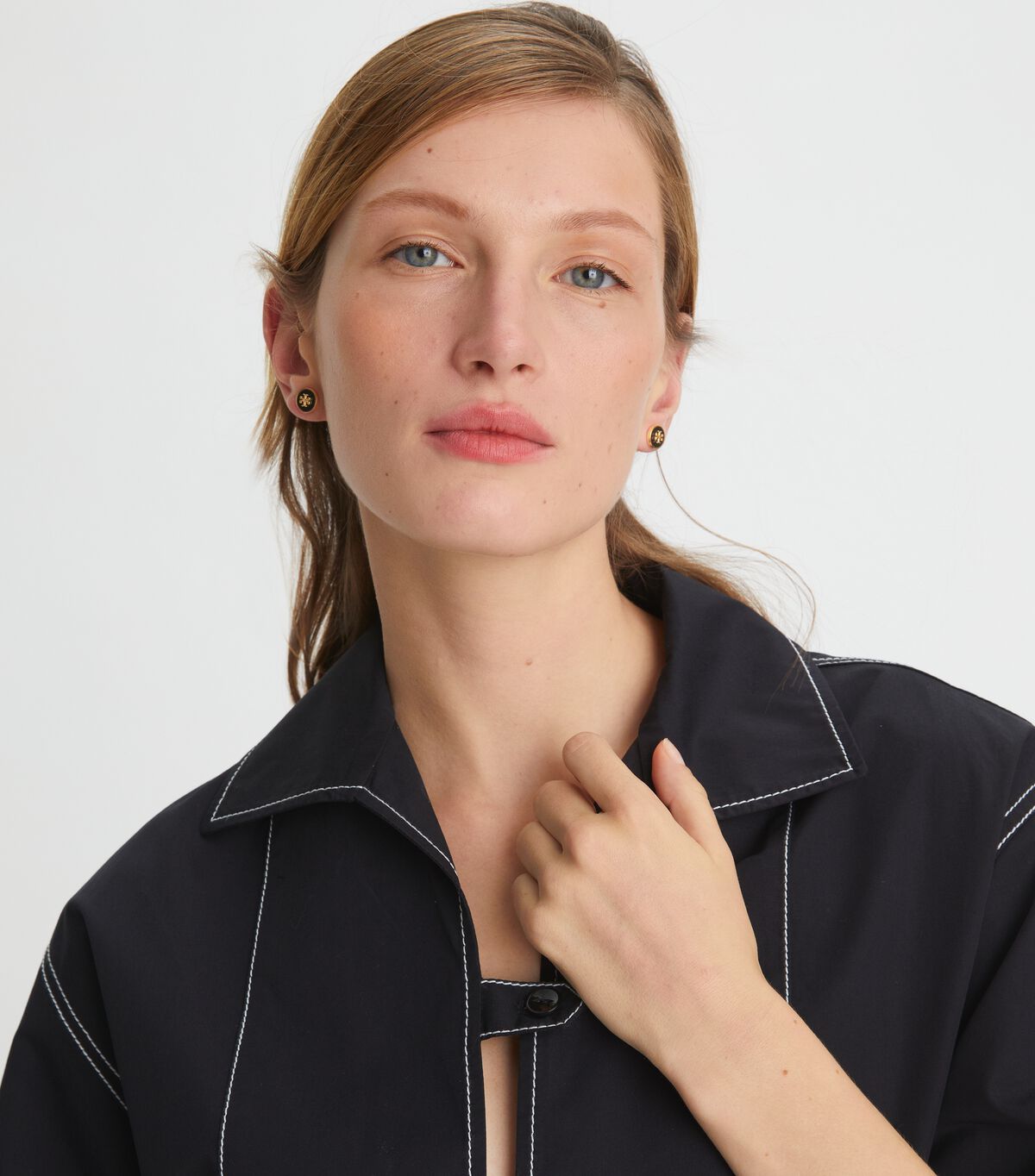 tory burch kira enamel circle stud earring