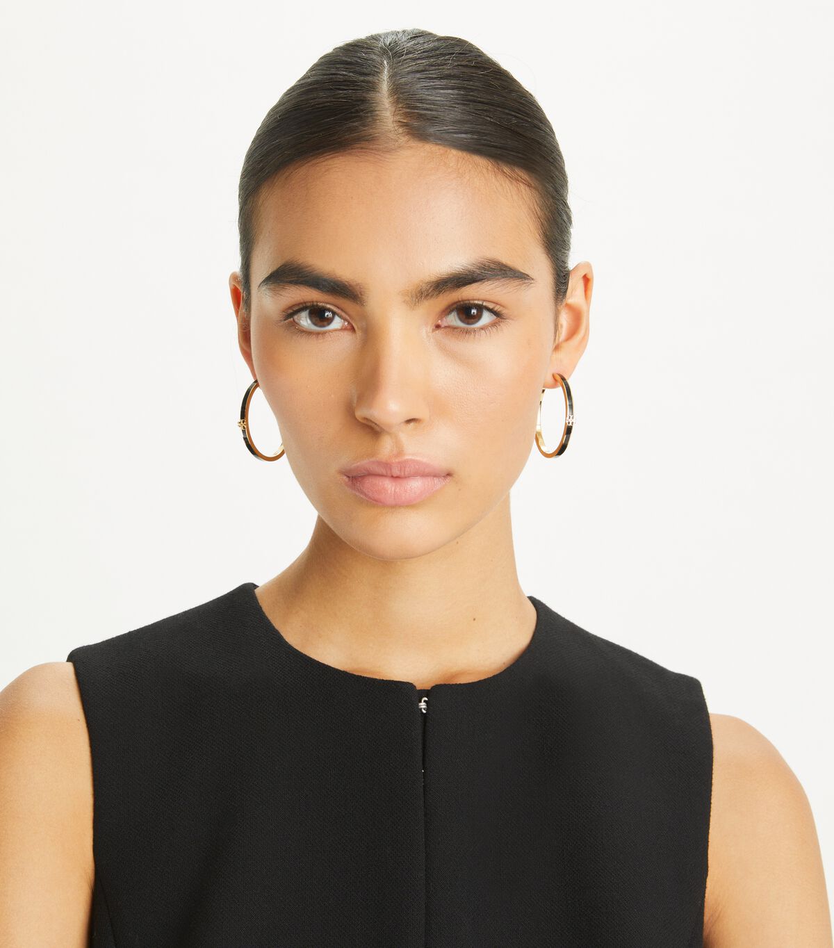 tory burch kira enamel hoop earring