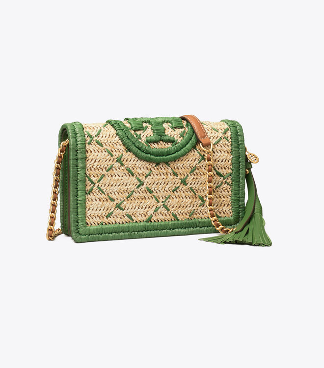 Fleming Soft Straw Wallet Crossbody, Tory Burch KSA Navigation