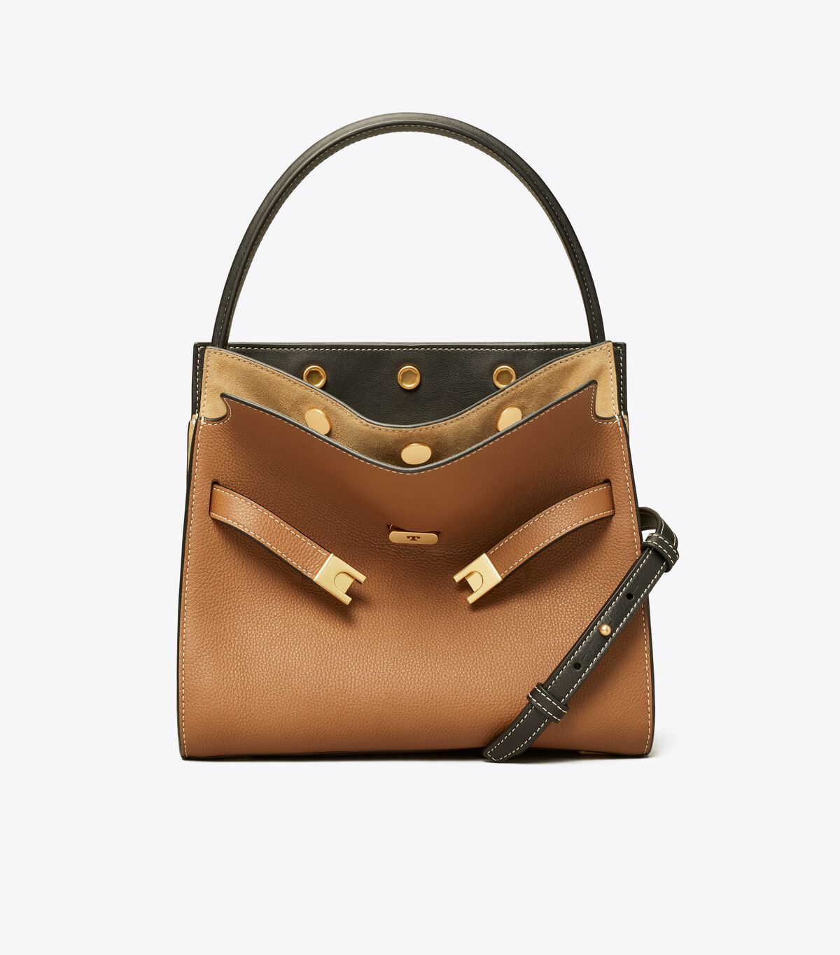tory burch small lee radziwill pebbled double bag