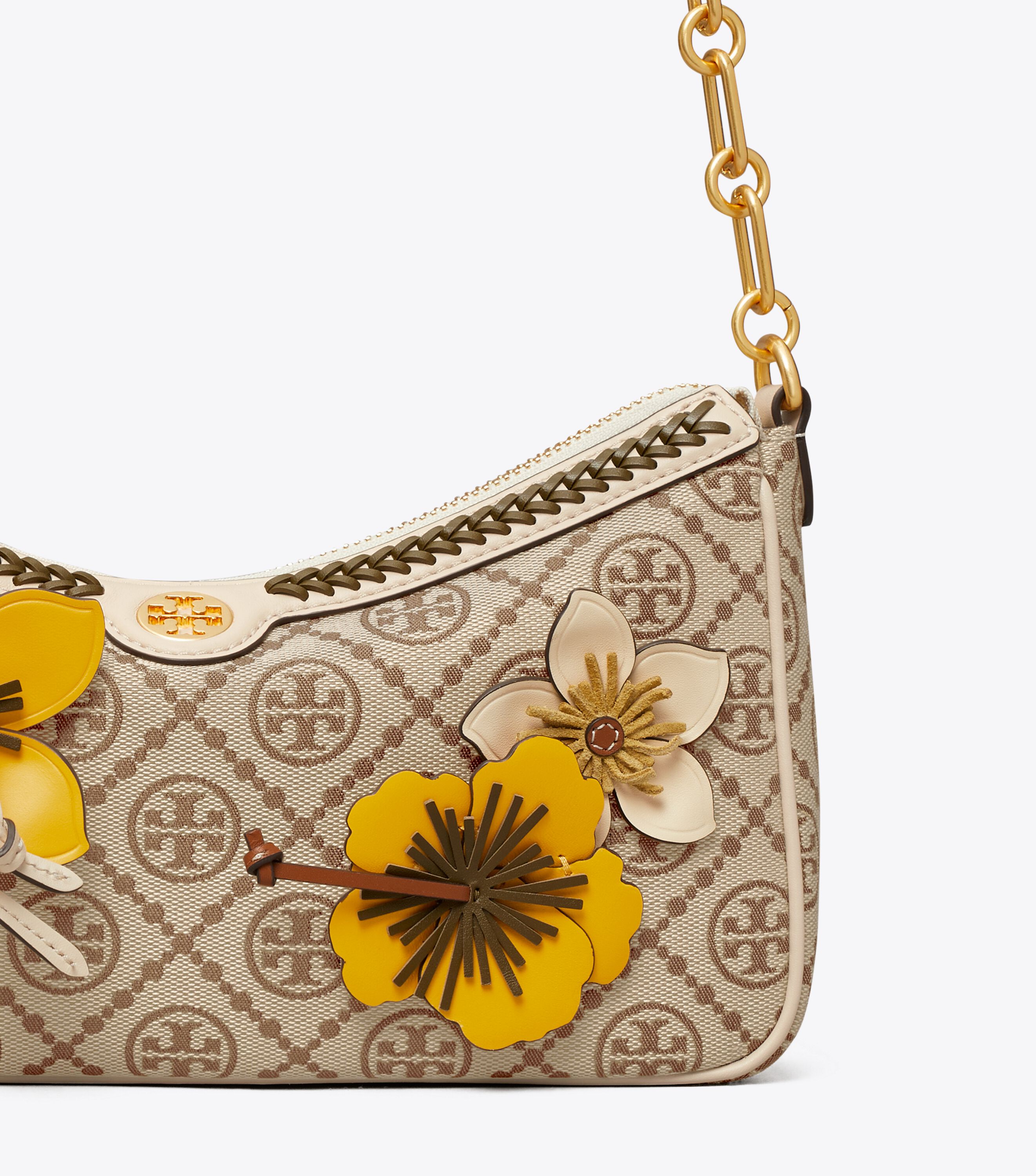 T Monogram Braided Studio Bag, Hazelnut | Tory Burch KSA