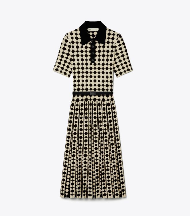 Jacquard Viscose Polo Dress