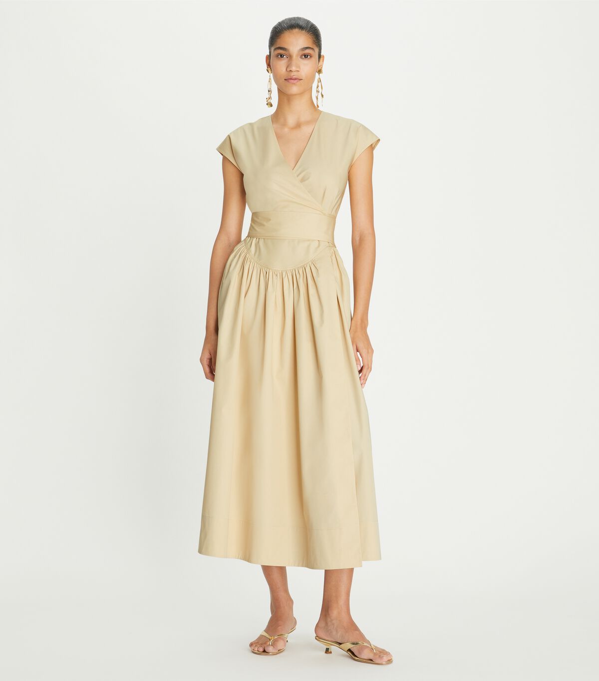 tory burch cotton poplin wrap dress