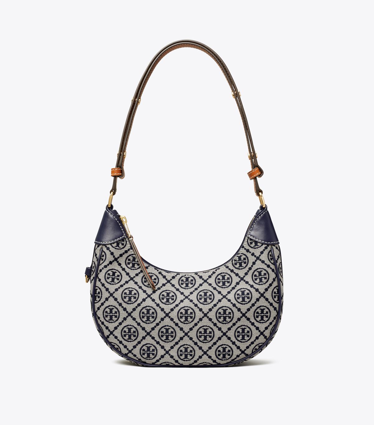 tory burch t monogram crescent bag