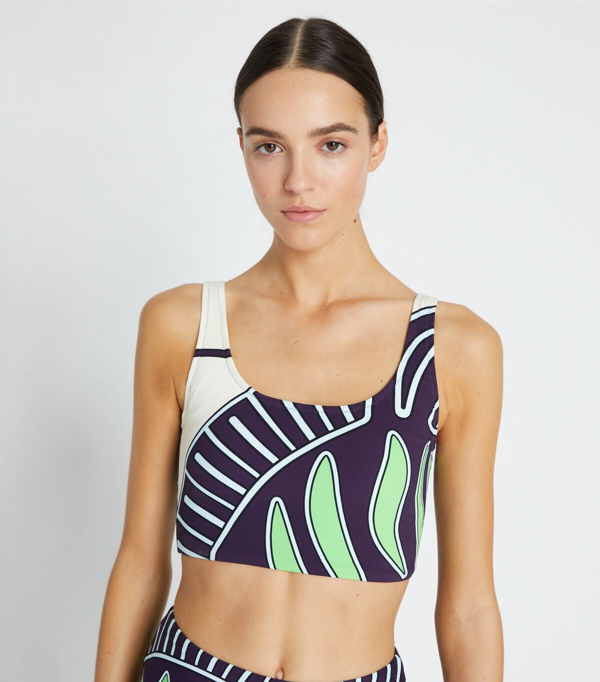 tory burch scoop neck long line bra