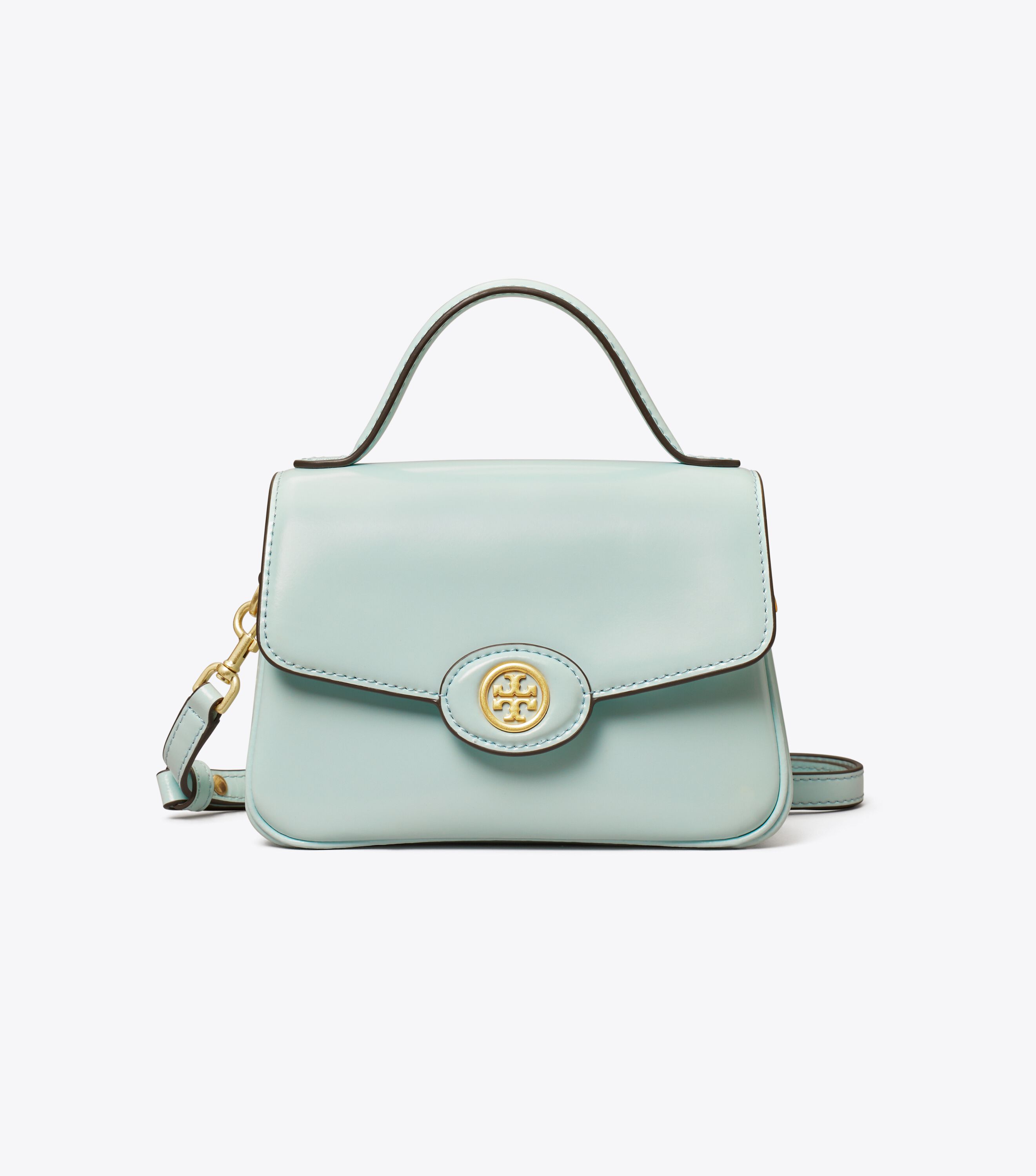 Small Robinson Spazzolato Top-Handle Bag, Seabubble | Tory