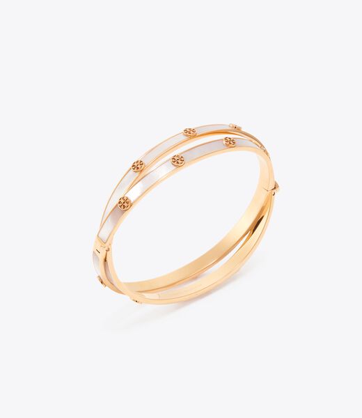 tory burch icon mother of pearl double hinge bracelet