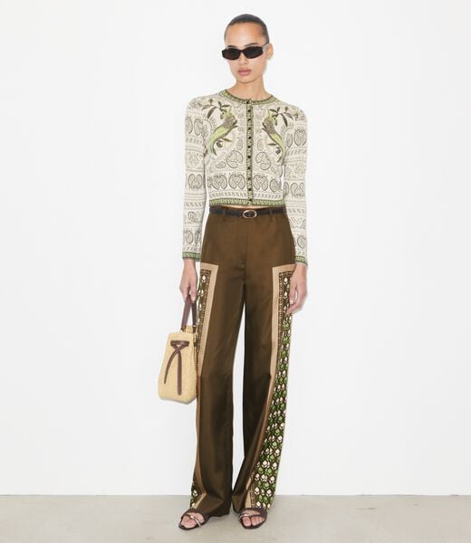 tory burch بنطال من الساتان